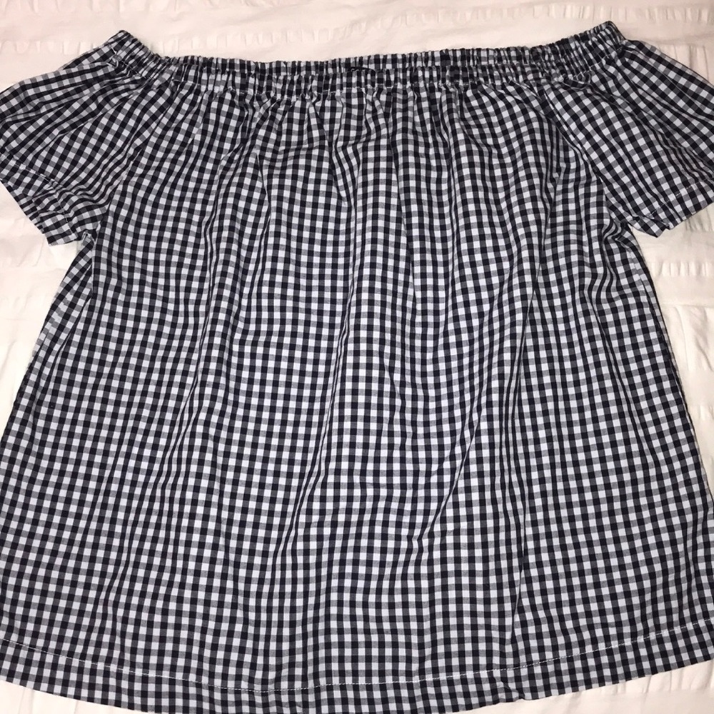 Off the shoulder gingham top